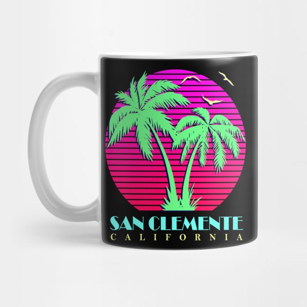 San Clemente California Palm Trees Sunset by Nerd_art